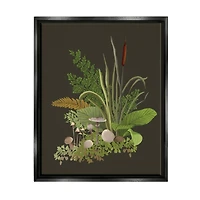 Stupell Industries Natural Forest Floor Mushrooms Ferns Framed Floater Canvas Wall Art