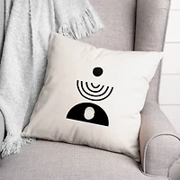 Mod Shapes Stack Black 18" x 18" Throw Pillow