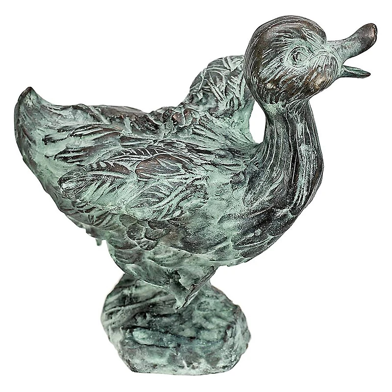 Design Toscano Lindell Pond Bronze Ducks Spitting Dancing Duck Garden Statue