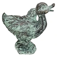 Design Toscano Lindell Pond Bronze Ducks Spitting Dancing Duck Garden Statue