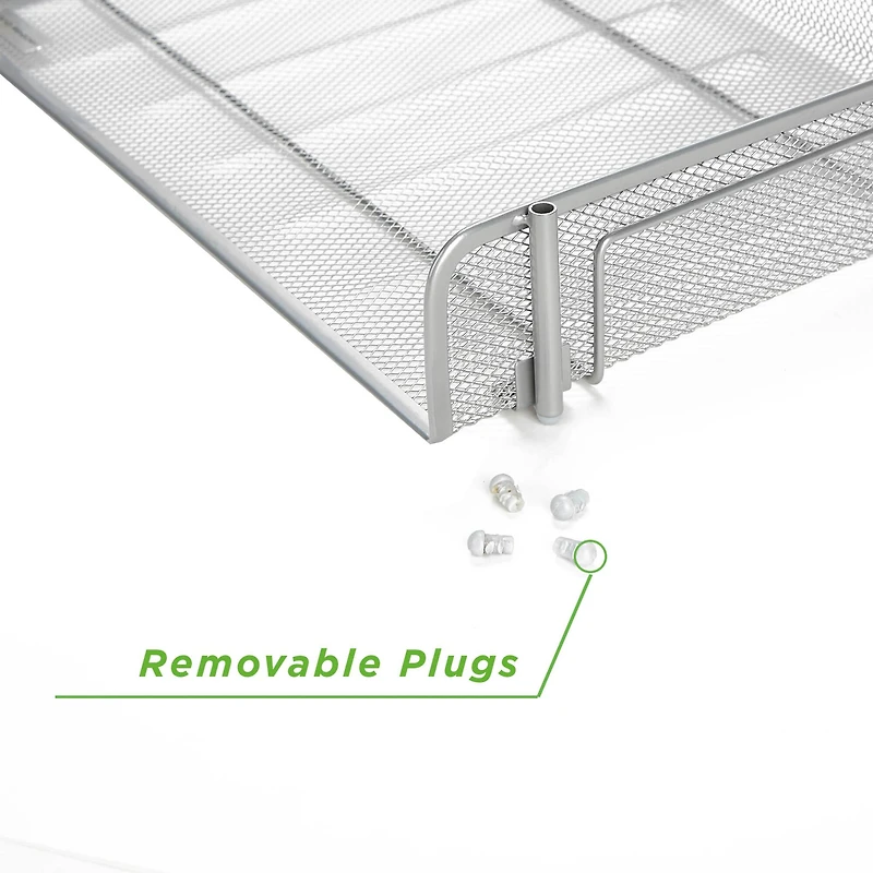 Mind Reader 2 Pack Silver Stackable Metal Mesh Organizer