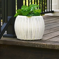 Household Essentials 10" Wide White Woven Pedestal