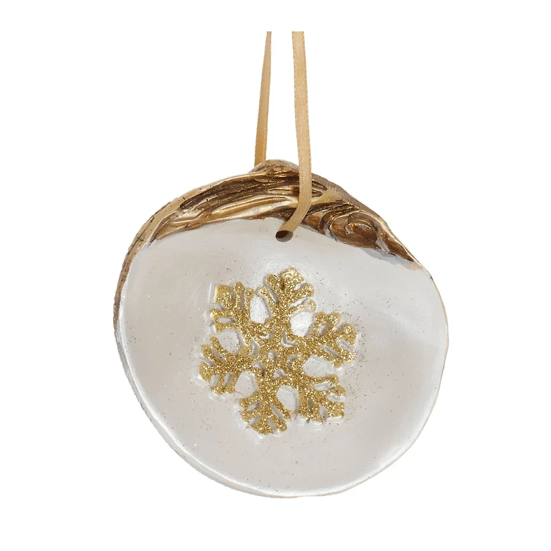 3" Clam Shell Snowflake Ornaments Set