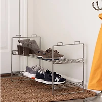 Household Essentials Stackable 2-Tier Metal Shoe Rack
