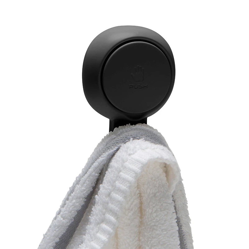 Bath Bliss 4 Pack Matte Black Gel-Suction Power Hooks