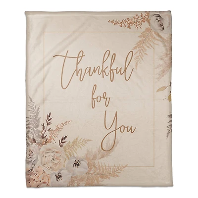 Thankful For You Coral Fleece Blanket