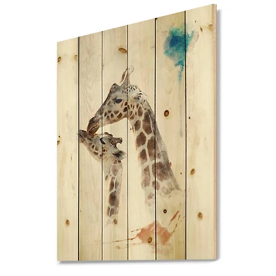Designart - Portrait of A Giraffe and Child