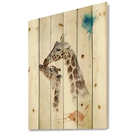 Designart - Portrait of A Giraffe and Child