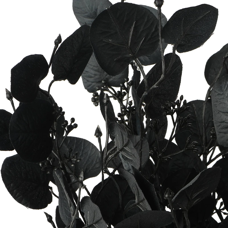 19" Black Eucalyptus Leaf & Berry Bush by Ashland®