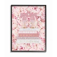 Stupell Industries Pink Fashion Heals with Glam Books and Rose Details Framed Wall Art
