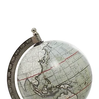 9" White Ceramic & Metal Contemporary Globe