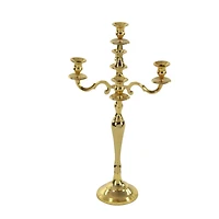 Gold Aluminum Traditional Candle Holder, 25" x 14" x 14"