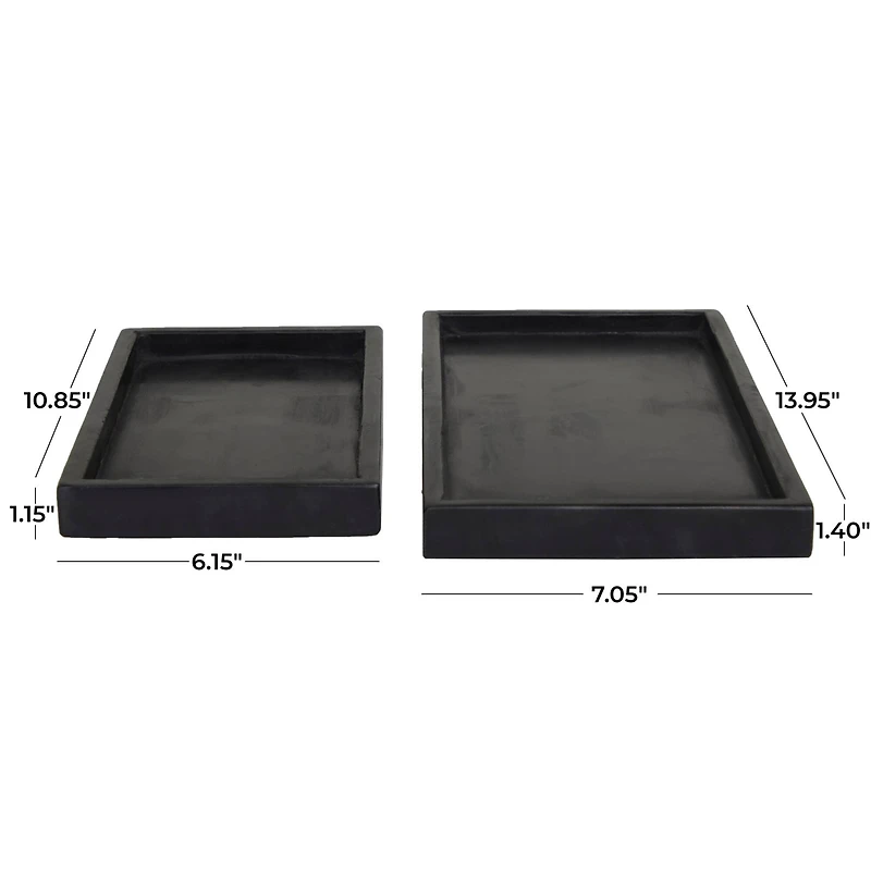 CosmoLiving by Cosmopolitan Black Marble Tray Set