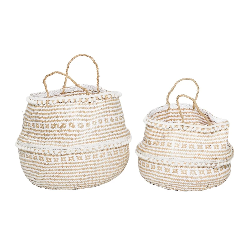 Brown Wood Natural Storage Basket Set