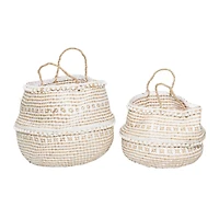 Brown Wood Natural Storage Basket Set