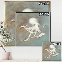 Designart - Octopus Treasures from the Sea - Nautical & Coastal Framed Canvas