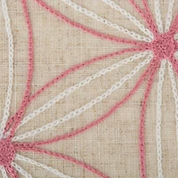 Natural Base Embroidered Flowers Table Runner