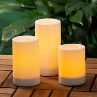 6 Packs: 3 ct. (18 total) White LED Pillar Candles by Ashland®