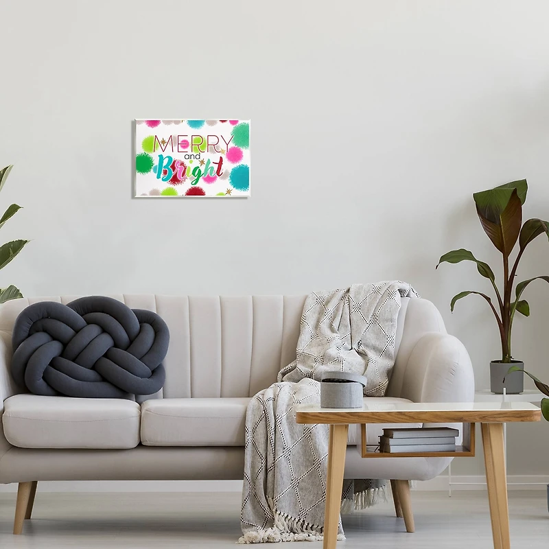 Stupell Industries Merry & Bright Bold Holiday Phrase Wall Plaque Art