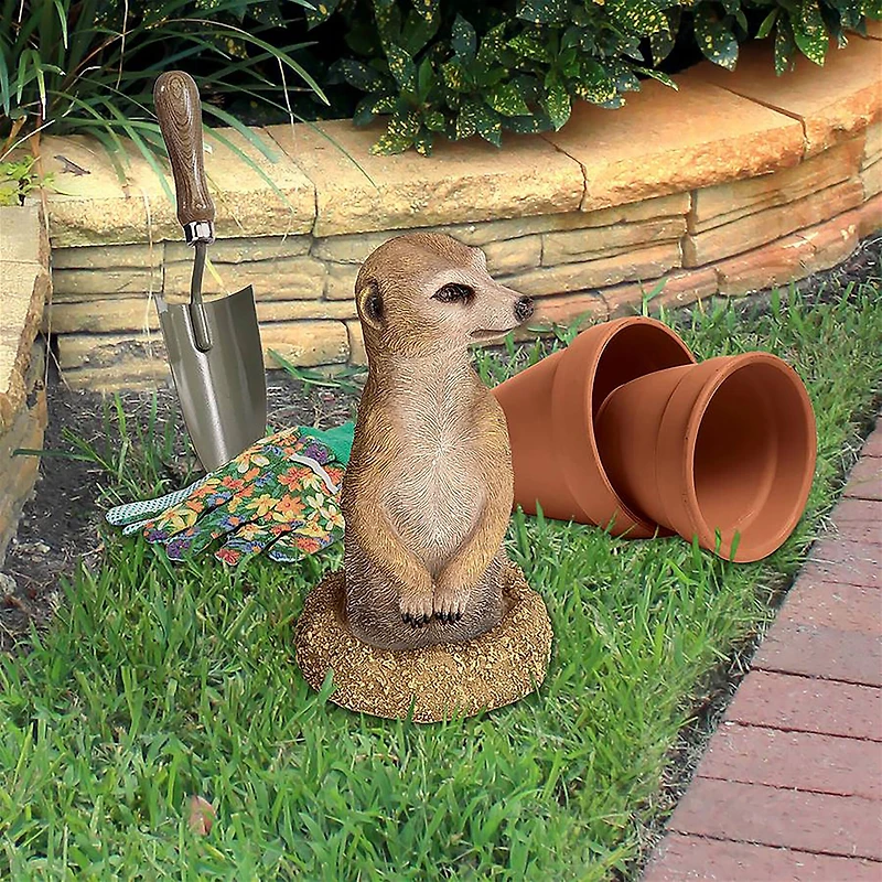 Design Toscano 9.5" Hole in One Meerkat Garden Statue