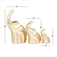Gold Glam Elephant Sculpture Set 