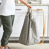 Household Essentials Krussh Bamboo X Frame Hamper (Gray)