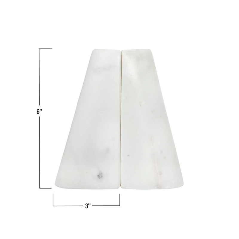 Hello Honey® 6" White Marble Bookends Set