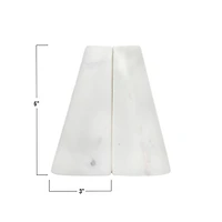 Hello Honey® 6" White Marble Bookends Set