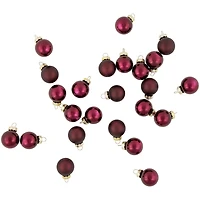 24ct. 1" Shiny & Matte Red Glass Ball Ornaments 