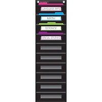 Teacher Created Resources Black 10 Pocket File Storage Pocket Chart
