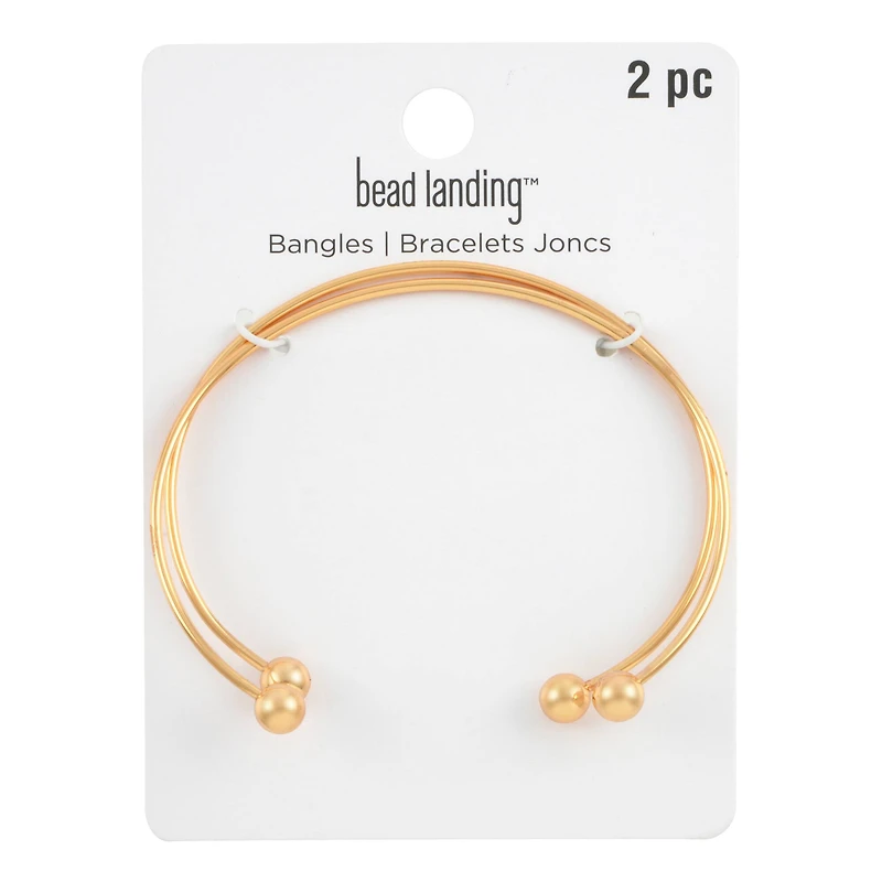 65mm Gold Charm Bangles, 2ct. by Bead Landing™
