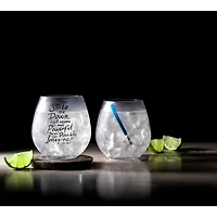 JoyJolt® Star Wars™ 15oz. New Hope Obi-Wan Kenobi Blue Lightsaber Stemless Drinking Glass, 2ct.