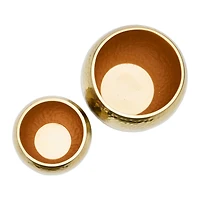 Hello Honey® Brass Finish Hammered Metal Planters Set