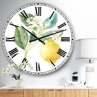 Designart 'Floursack Lemon I Farmhouse Wall Clock