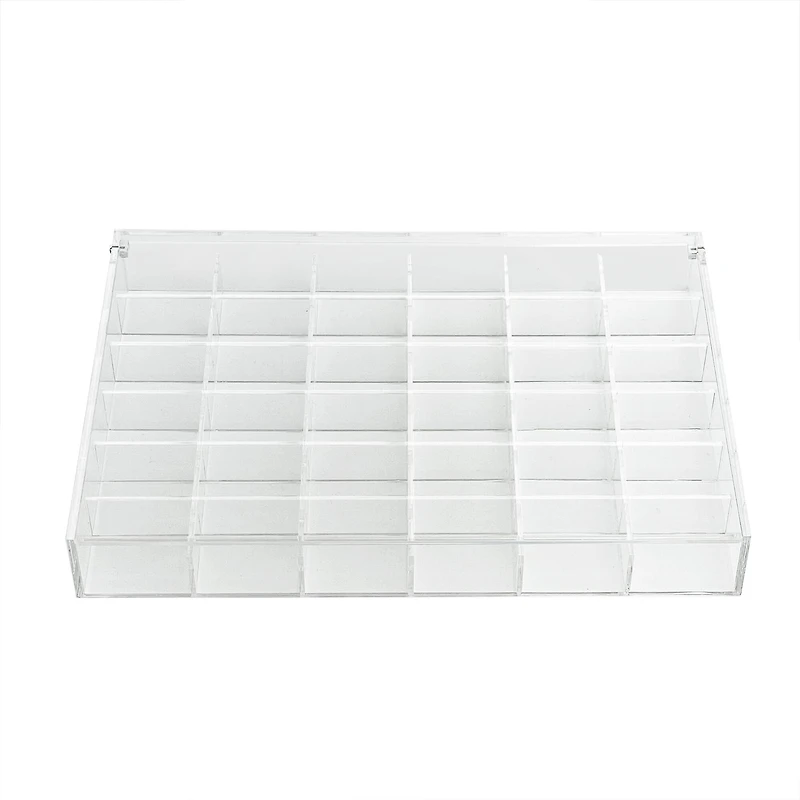 6 Pack: 13.6" Clear 36-Compartment Divided Tray with Lid by Bead Landing™