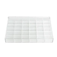 6 Pack: 13.6" Clear 36-Compartment Divided Tray with Lid by Bead Landing™
