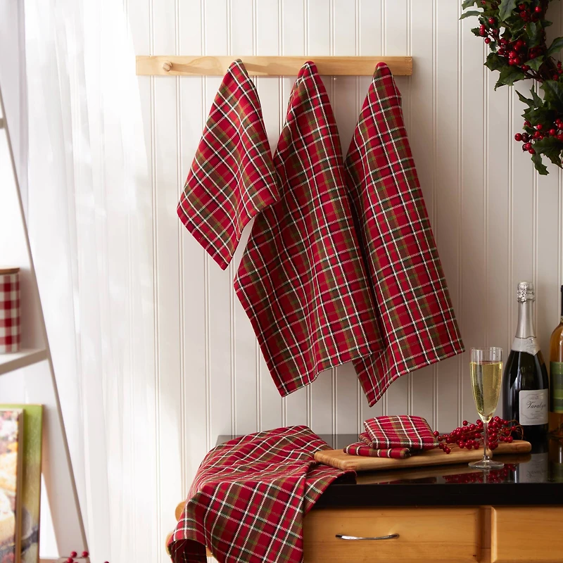 DII® Tartan Plaid Heavyweight Dishtowel & Dishcloth Set