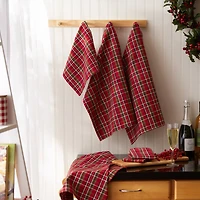 DII® Tartan Plaid Heavyweight Dishtowel & Dishcloth Set
