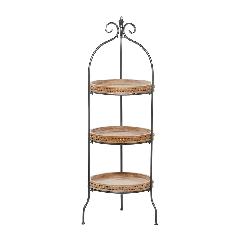 Brown Metal Traditional Shelving Unit, 51 " x 17 " x 17 "