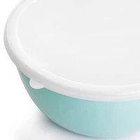 Martha Stewart Turquoise Enamel Mixing Bowl and Lid Set