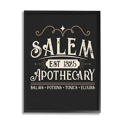 Stupell Industries Salem Apothecary Vintage Sign Framed Giclée Wall Art