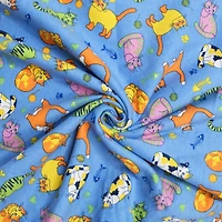 Feldman Blue Cats Cotton Flannel