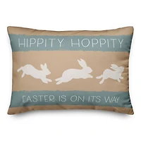 Hippity Hoppity Bunnies Tan 14" x 20" Indoor / Outdoor Pillow