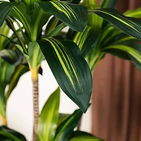 Glitzhome® 4.5ft. Faux Dracaena Fragrans Plant in Pot
