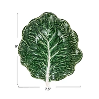 Hello Honey® 9" Green Hand-Painted Embossed Stoneware Cabbage Bowls, 4ct.