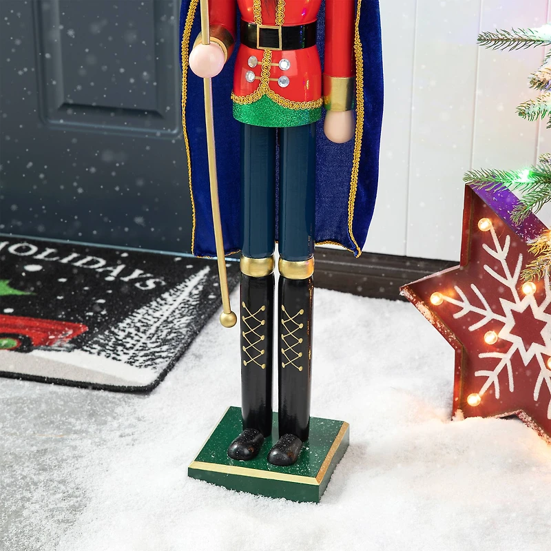 Glitzhome® 3ft. Wooden Christmas King Nutcracker