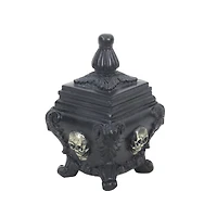 6.25" Black Ornate Skull Container with Lid by Ashland®