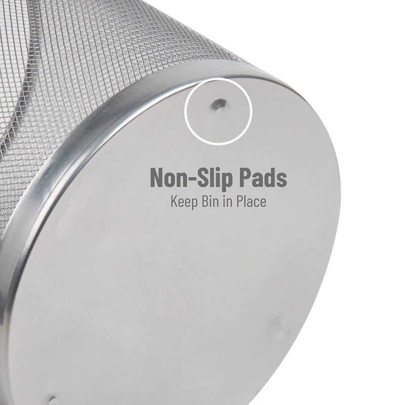 Mind Reader 2 Piece Garbage Round Metal Mesh Waste Basket Recycling Bin