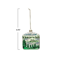 Hello Honey® Hand-Painted Glitter Crater Lake Glass Ornament