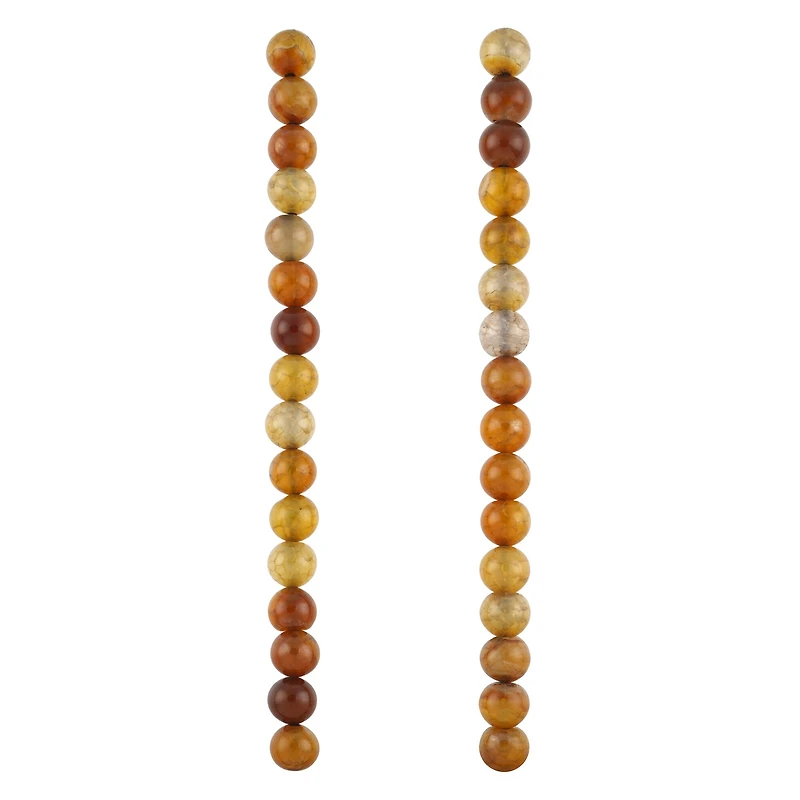 Yellow Crackled Agate Round Beads by Bead Landing
